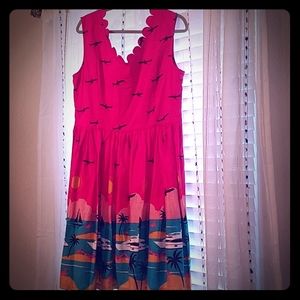 Retro pink summer dress